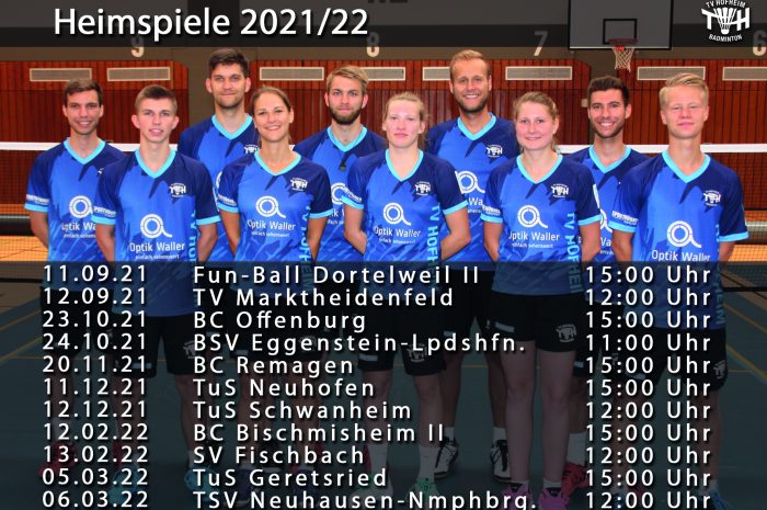 +++ Abgesagt +++ Heimspiel – Badminton 2. Bundesliga Süd: TV Hofheim 1 – TuS Geretsried