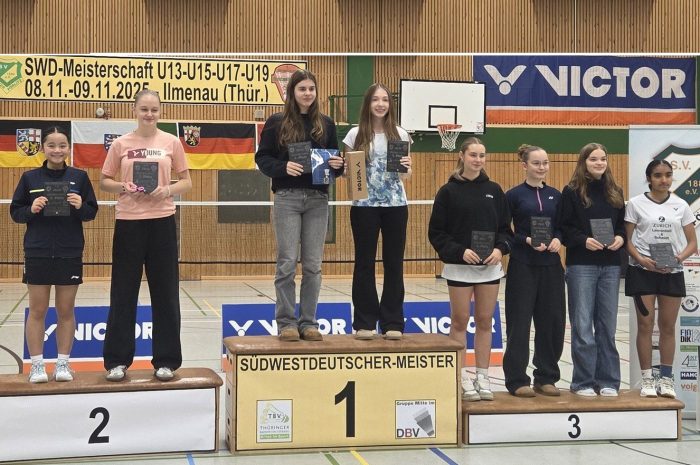 Badminton: TVH-Podestflut bei der Südwestdeutschen Meisterschaft in der Altersklasse U17