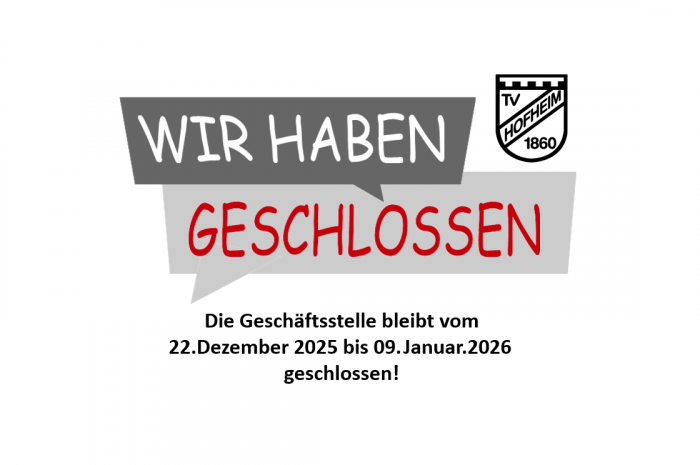 Geänderte Öffnungszeiten